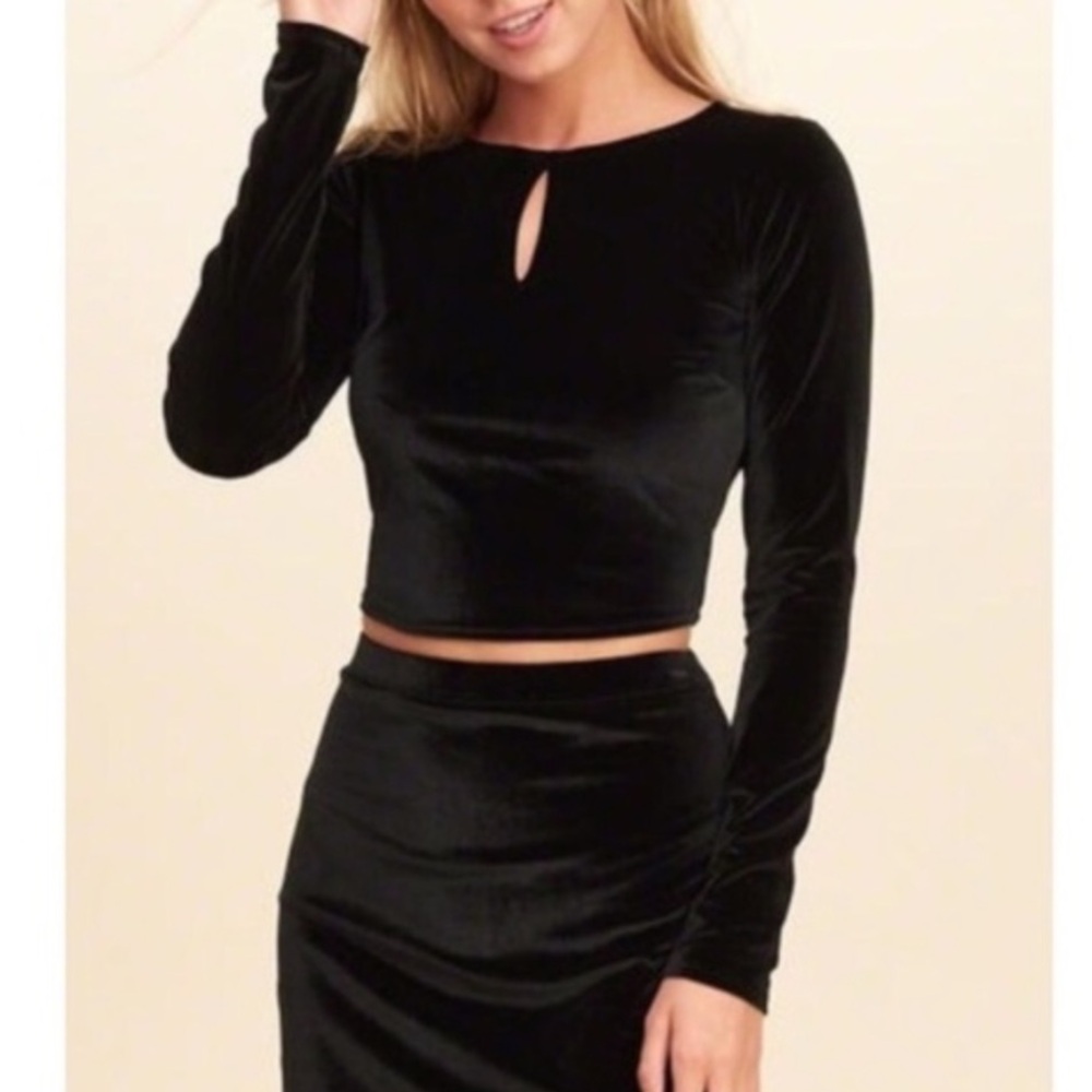 Hollister Black Velvet Top